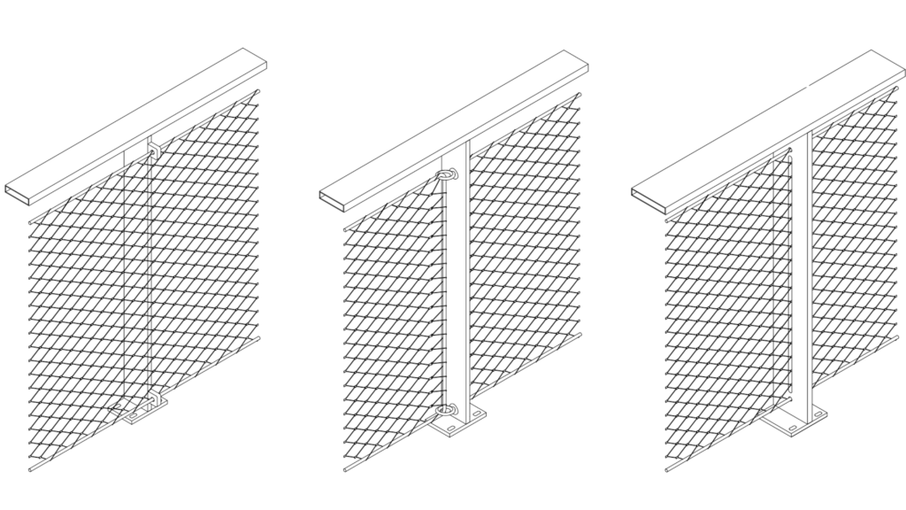 Transparante balustrade - rvs kabelnet - balustrade type