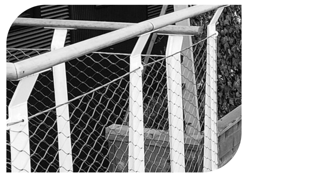 Balustrade detail, randconstructie van kabel - Mesh Solutions